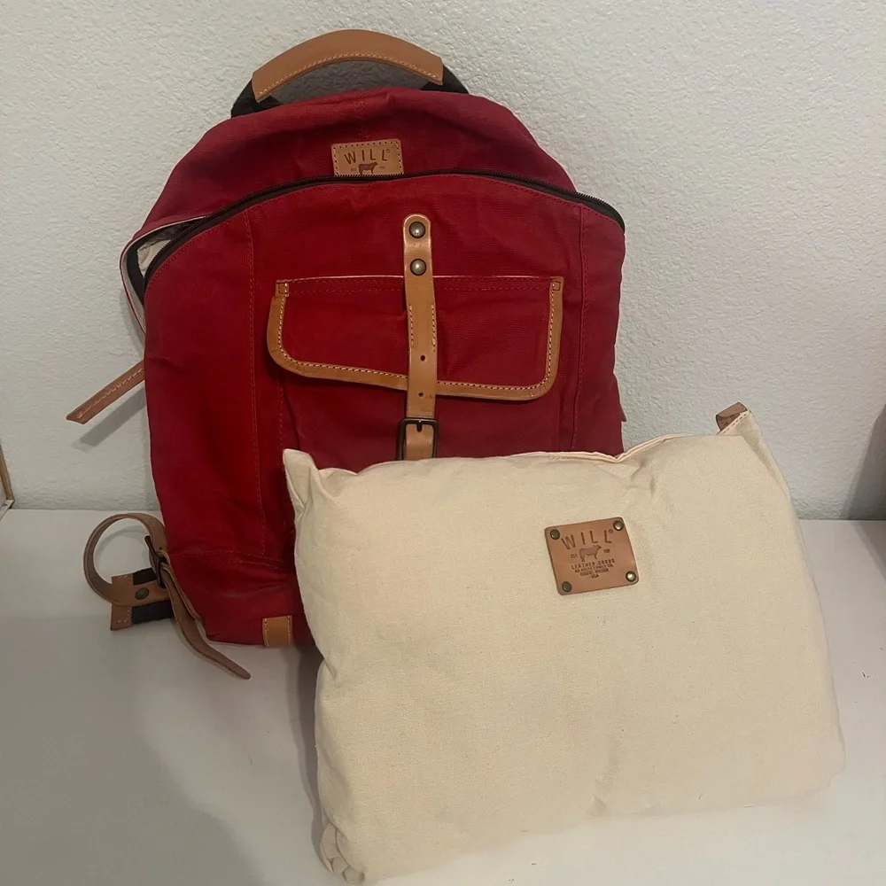 Will Leather Goods Wax Coated Canvas Dome Backpack - Picture 4 of 4